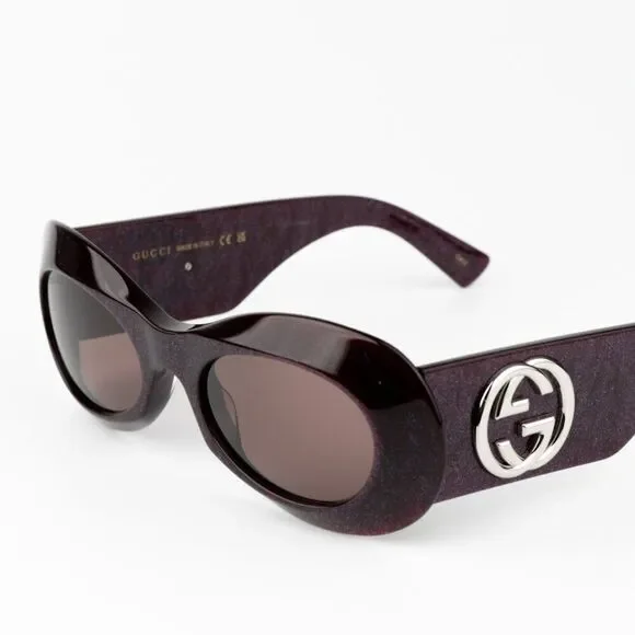 SALE! NEW Gucci GG1696S 003 Violet Women Oval Sunglasses GG 1696S - Picture 7 of 10
